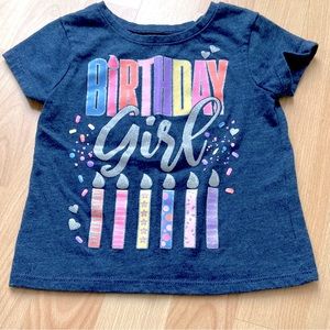 Garanimals: Navy heather blue Birthday Girl t-shirt w/colorful graphics. Size 2T